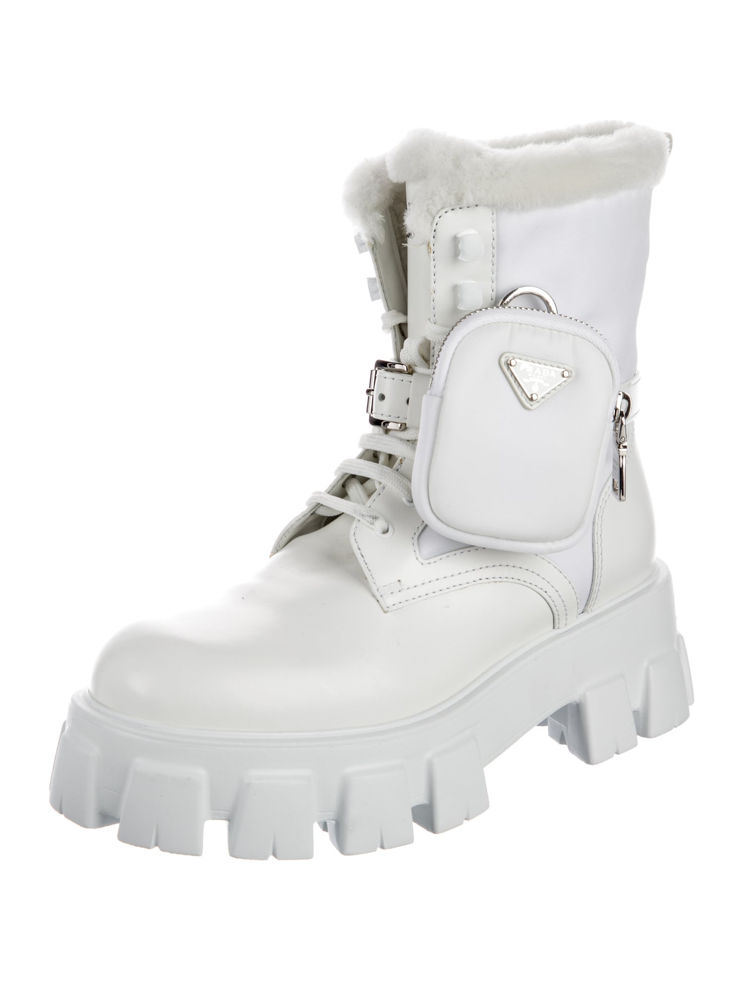 Prada Leather Combat Boots